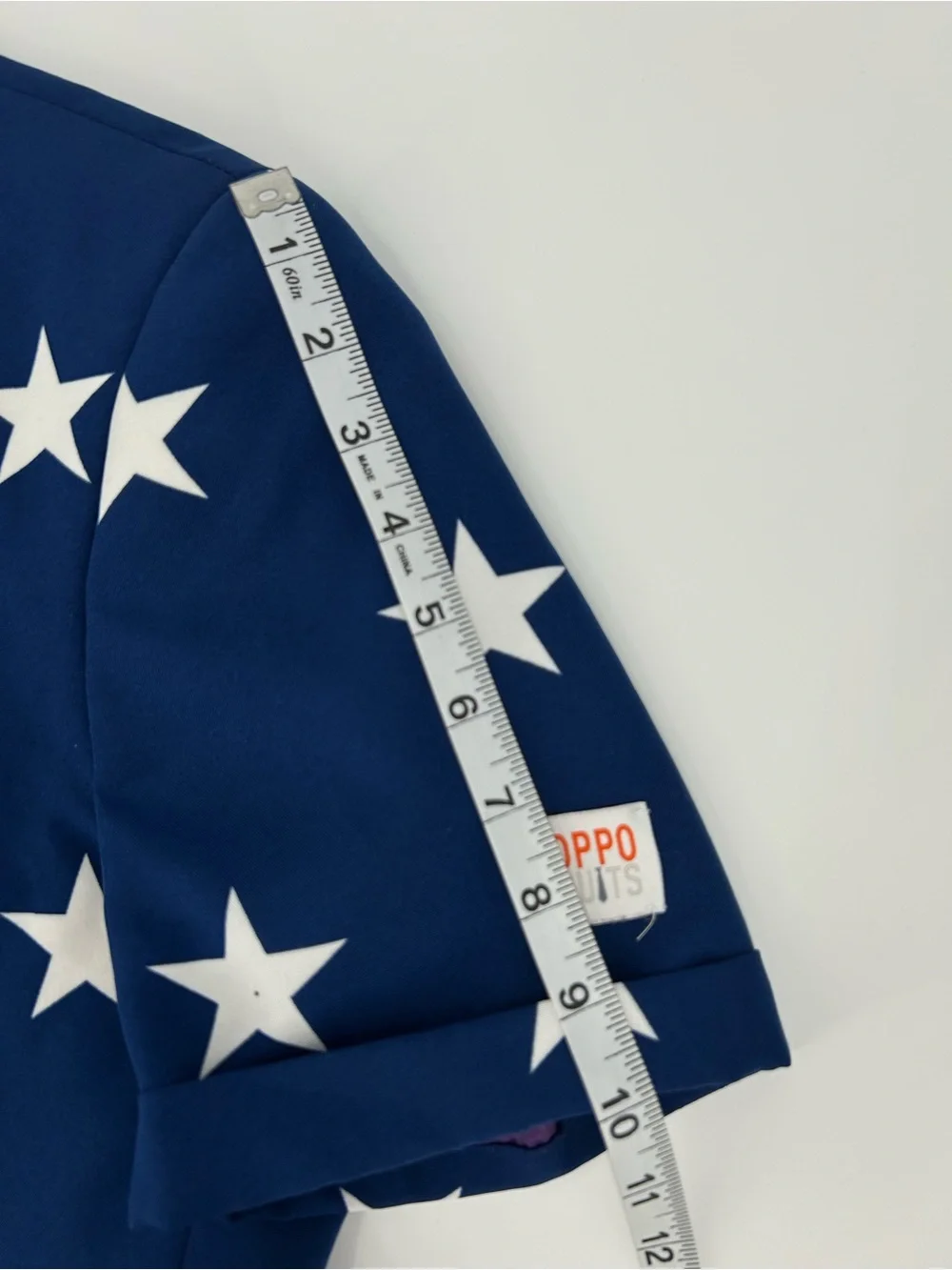 OppoSuits Patriotic Blue & White Star Short Sleeve Blazer 38